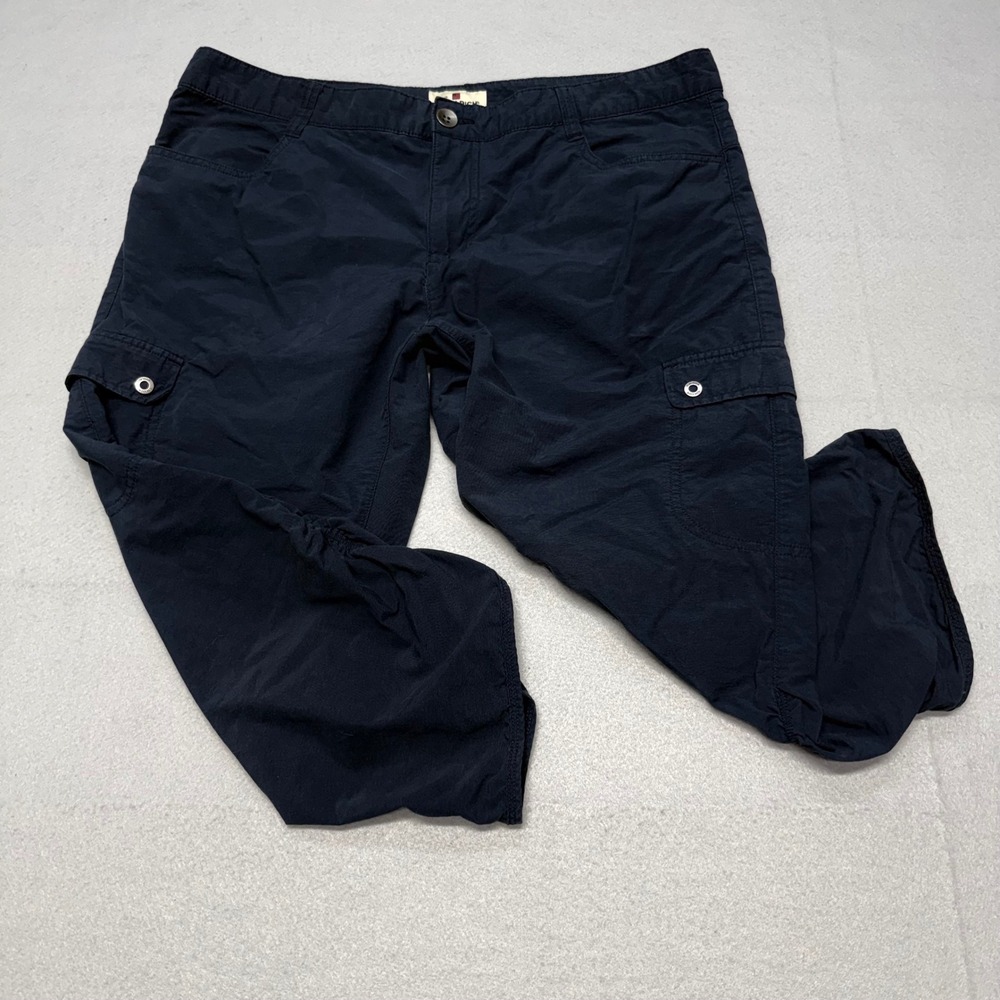 Woolrich Cargo Capri Pants Womens 10 Navy Lightweight Hiking Utility Cinched Hem